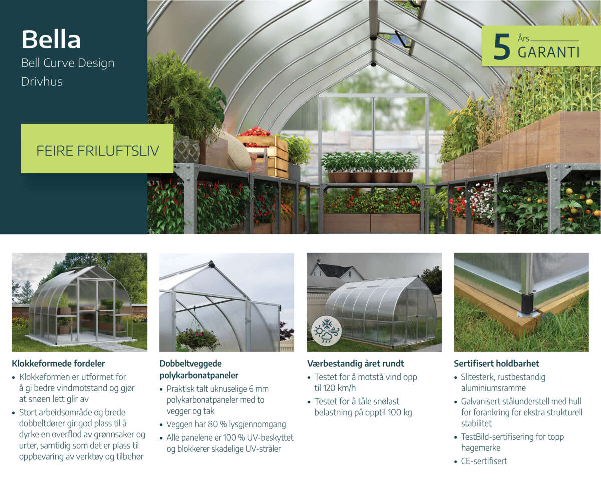 Palram - Canopia Bella drivhus 14,7 m²