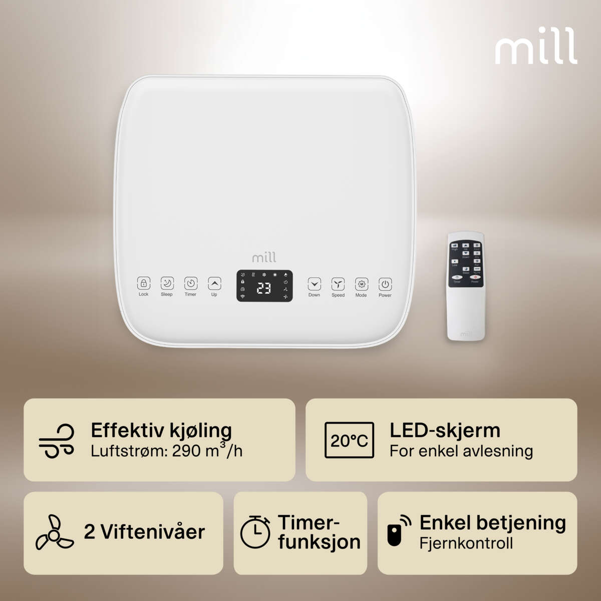 Mill MPAC5000 flyttbart klimaanlegg