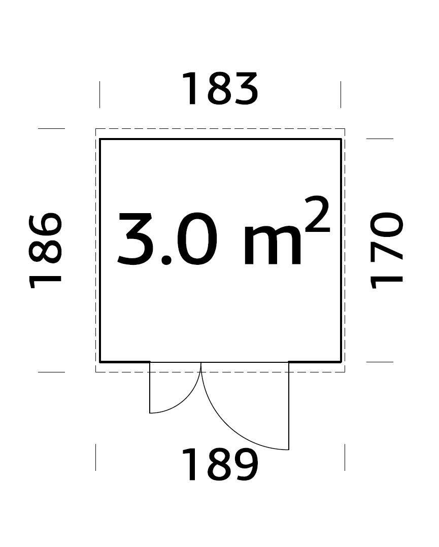 Palmako Leif redskapsbod 3,0 m2