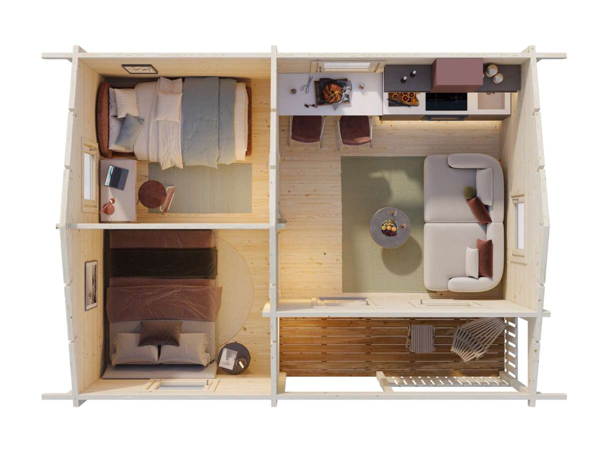 Palmako Hytte Sandra 21,5+3,7 m2