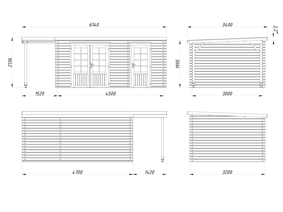 Palmako Ella gjestehytte 13,1+3,9 m²