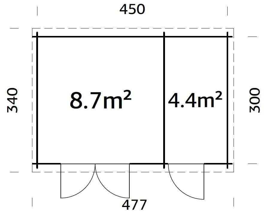 Palmako Ella gjestehytte 13,1 m²