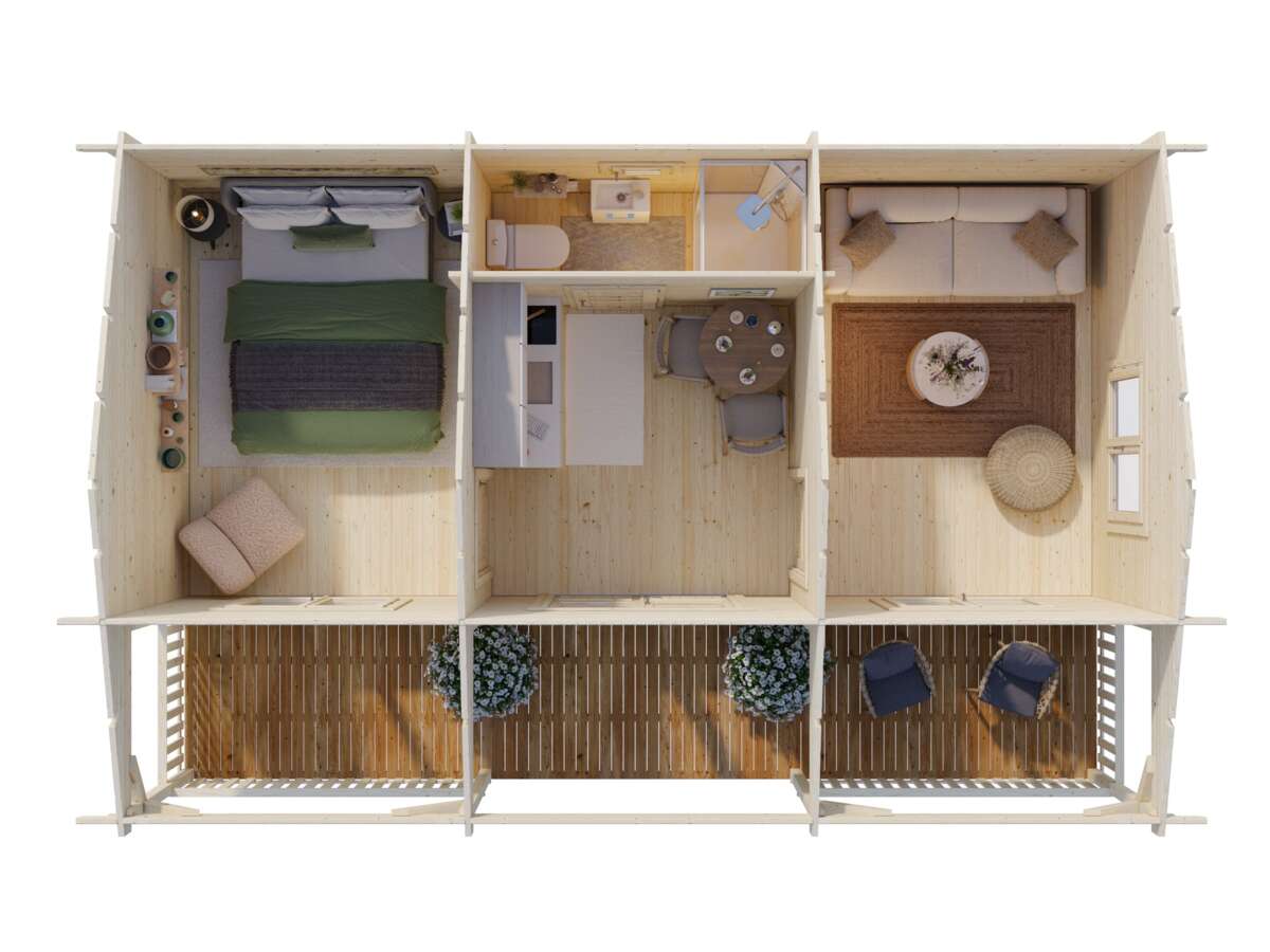 Palmako Hytte sandra 25,6+11,1 m2