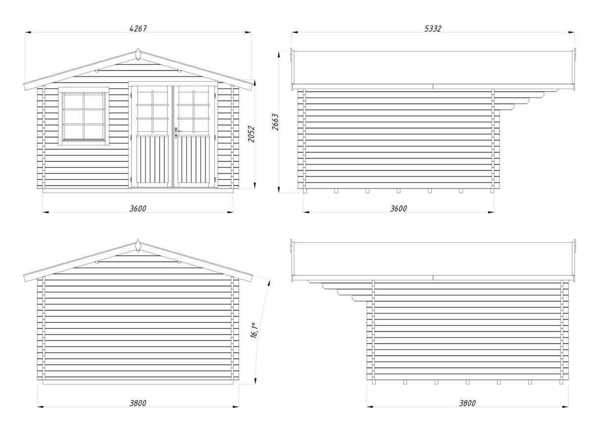 Palmako Hytte Sally 12,3 m2