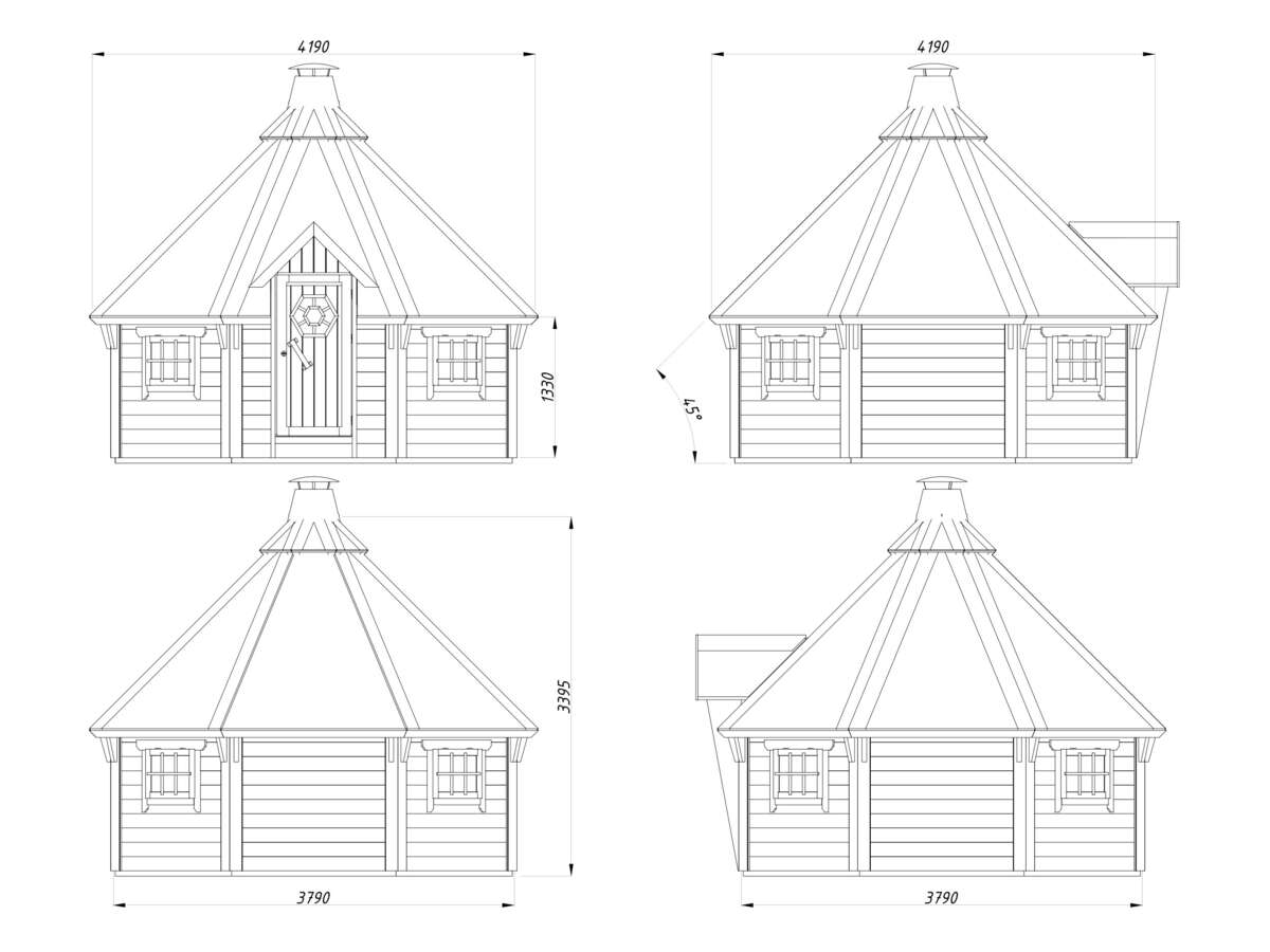 Palmako Eva grillhytte 11,4 m²