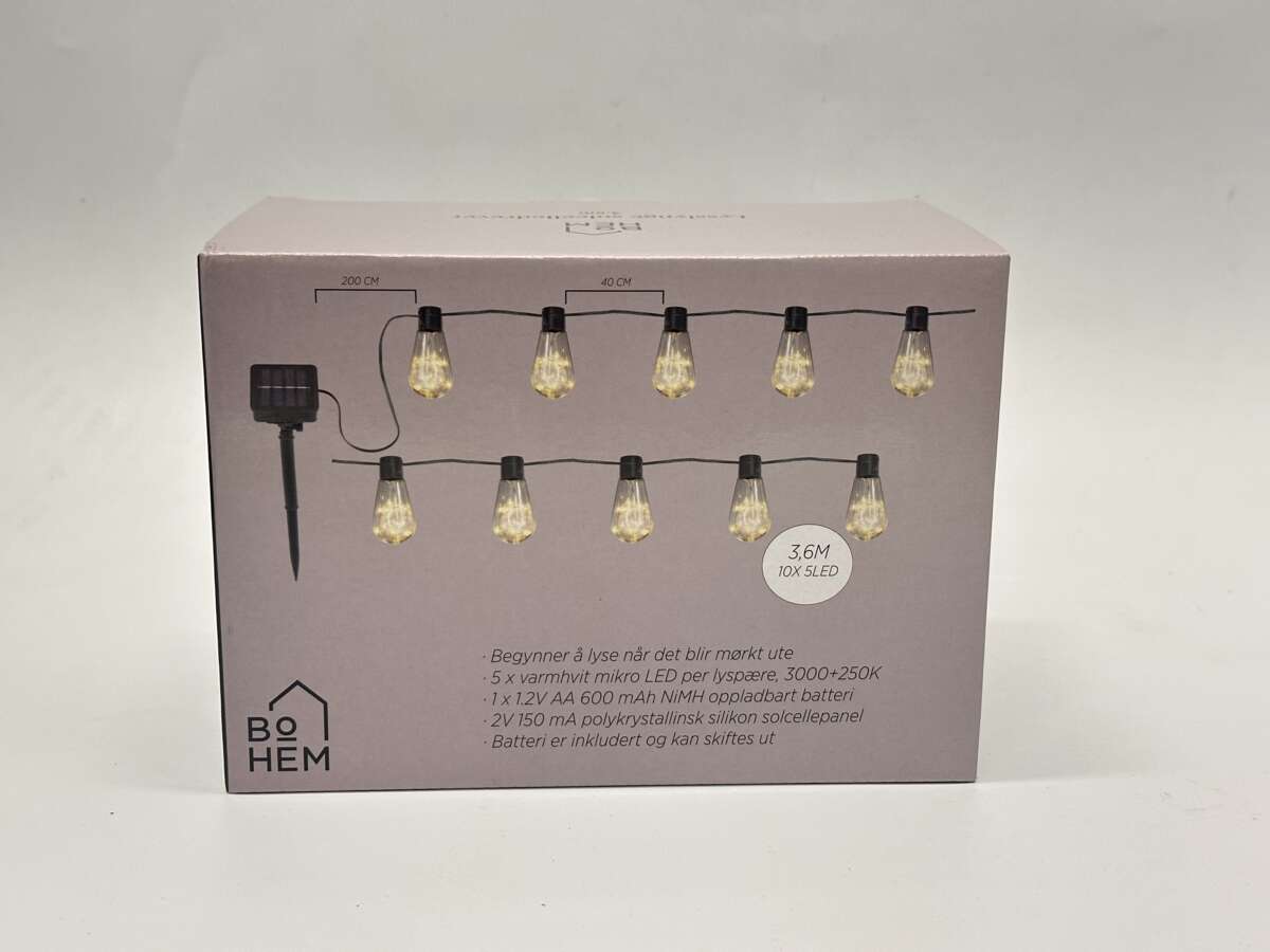 Solcelle LED lenke m/pærer