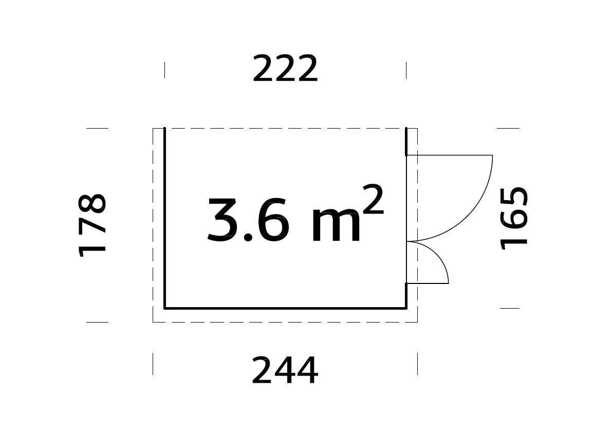 Palmako Mia redskapsbod 3,6 m2