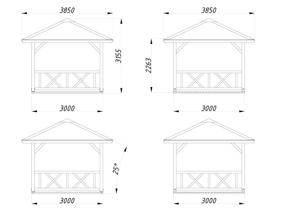 Palmako Betty paviljong 9 m²