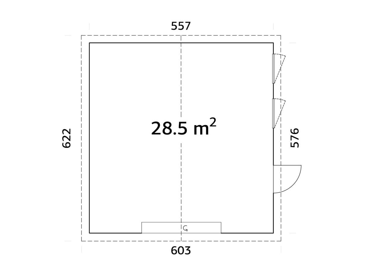 Palmako - André 28,5 garasje m/leddport
