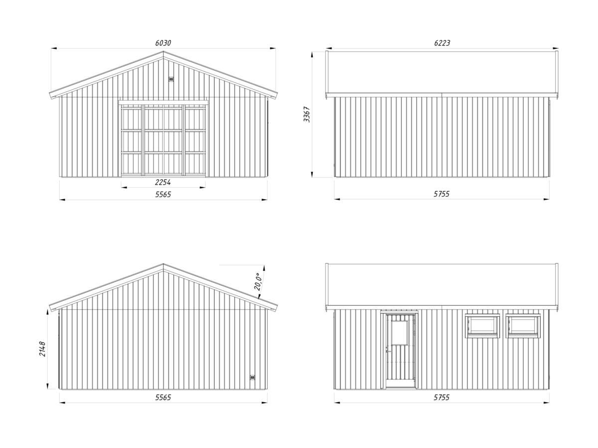 Palmako - André 28,5 garasje u/leddport