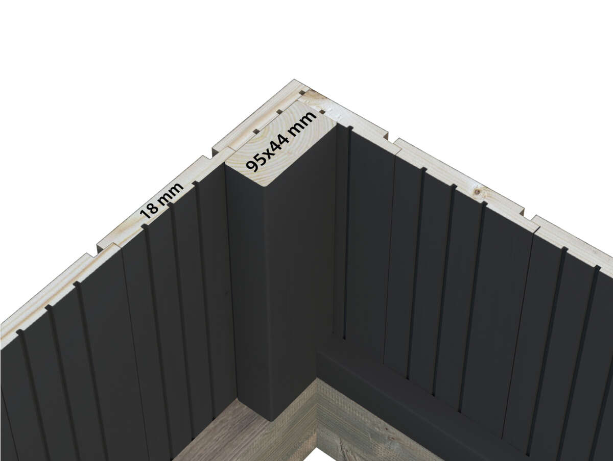 Palmako Emilia veksthus 5,4+4,0 m² gråmalt