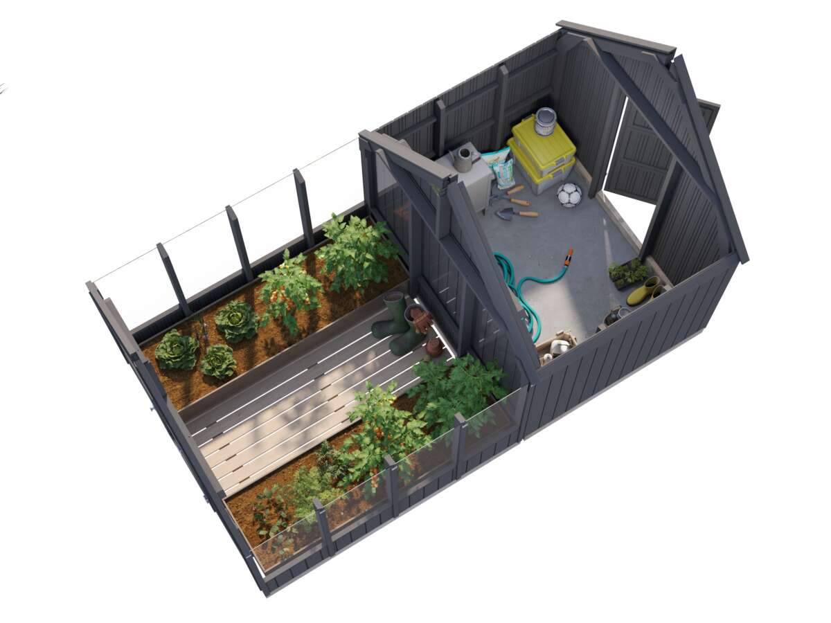 Palmako Emilia veksthus 5,4+4,0 m² gråmalt