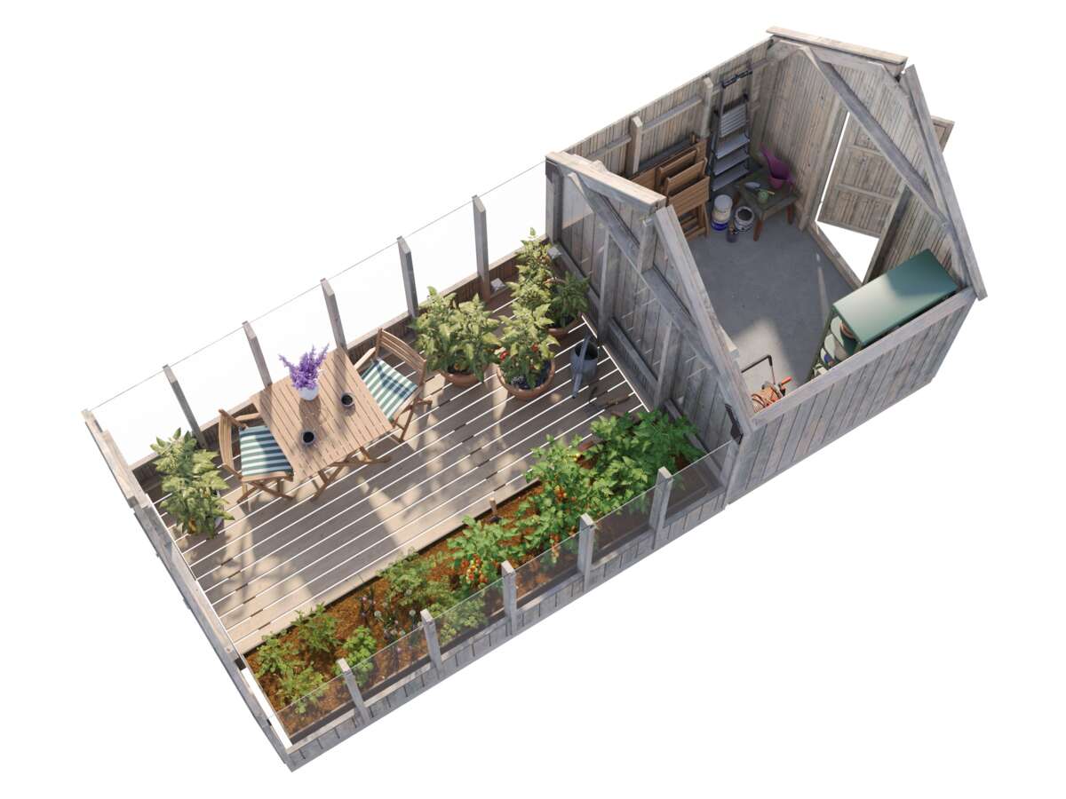 Palmako Emilia veksthus 8,2+4,0 m² vintage