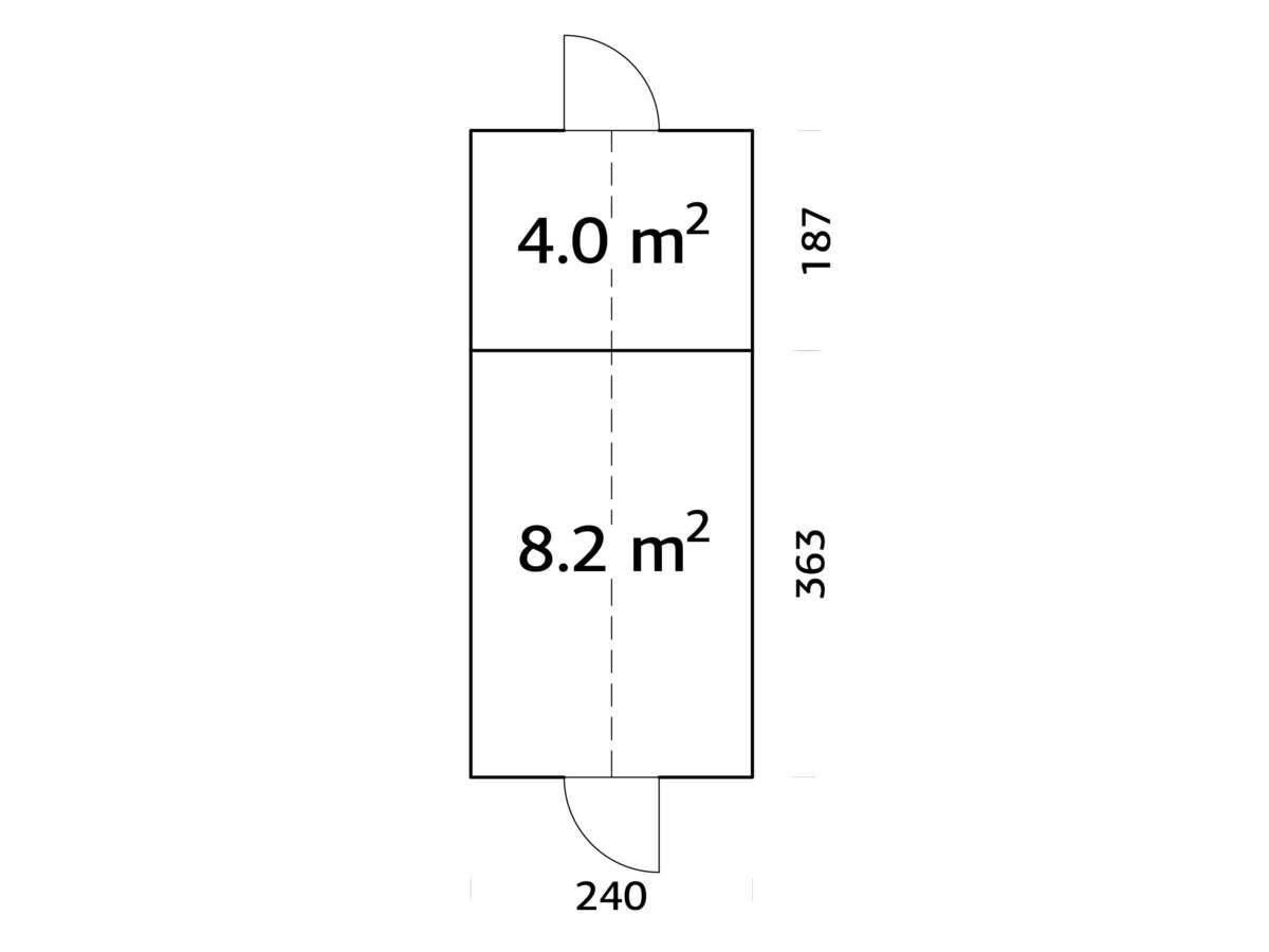 Palmako Emilia veksthus 8,2+4,0 m² gråmalt