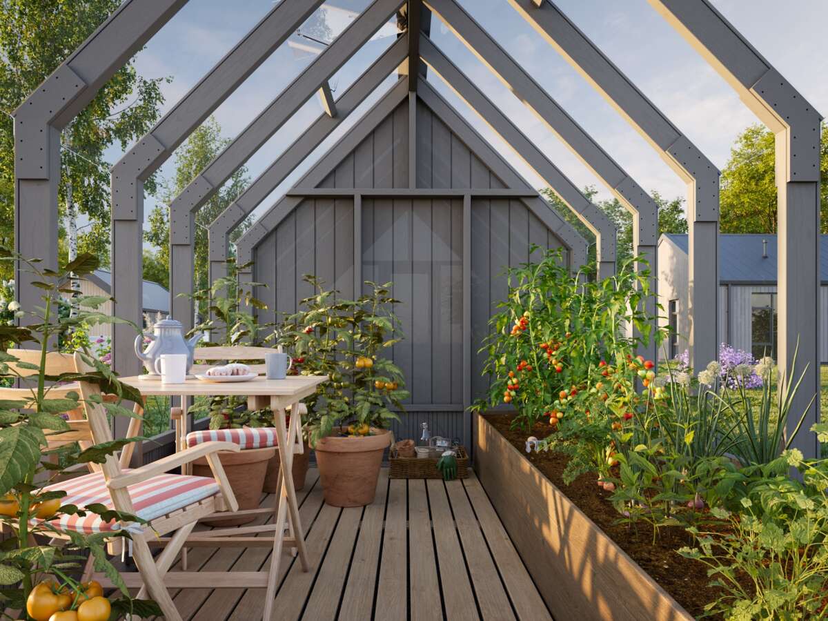 Palmako Emilia veksthus 8,2+4,0 m² gråmalt