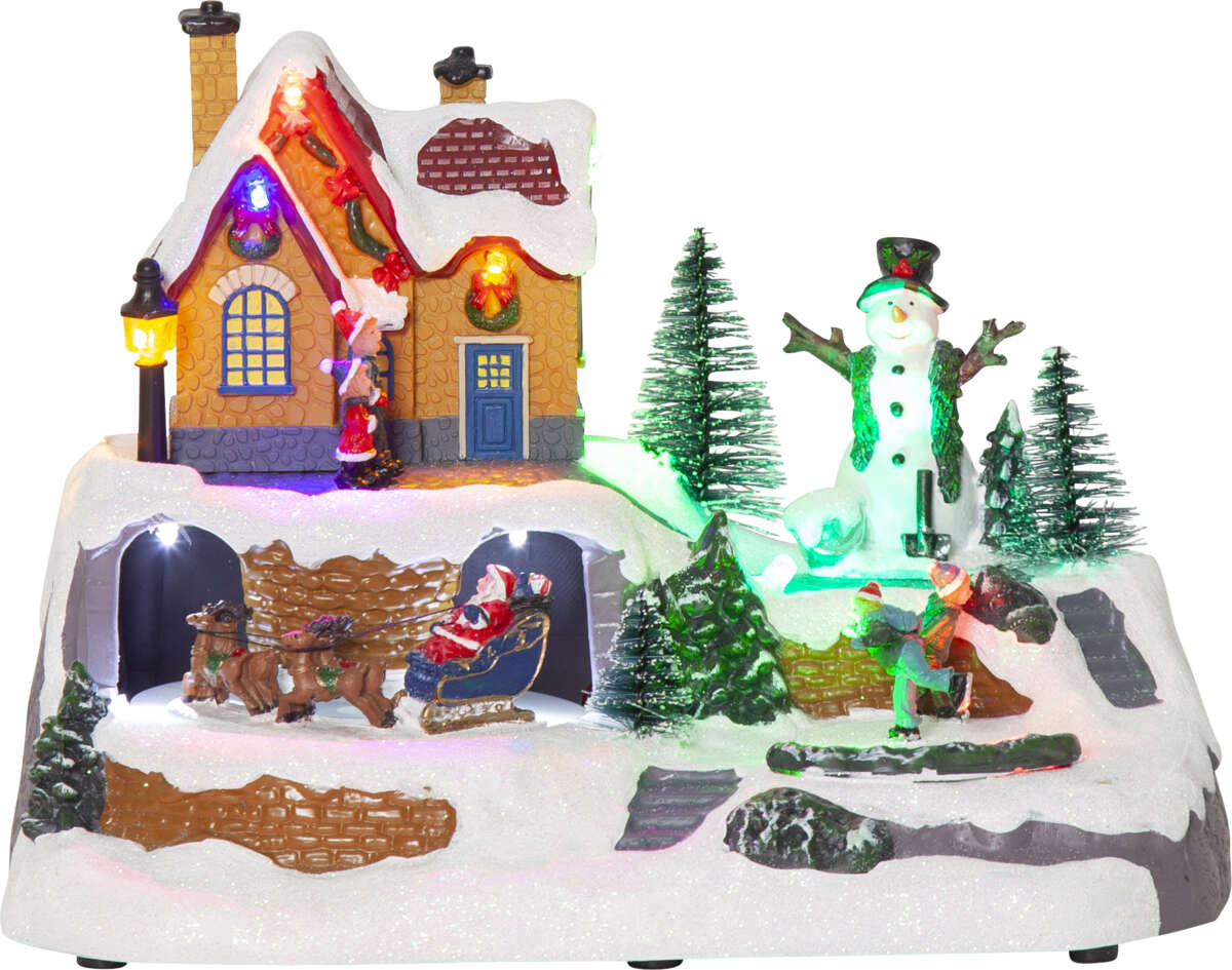 Winterville LED-lys juleby med snømann