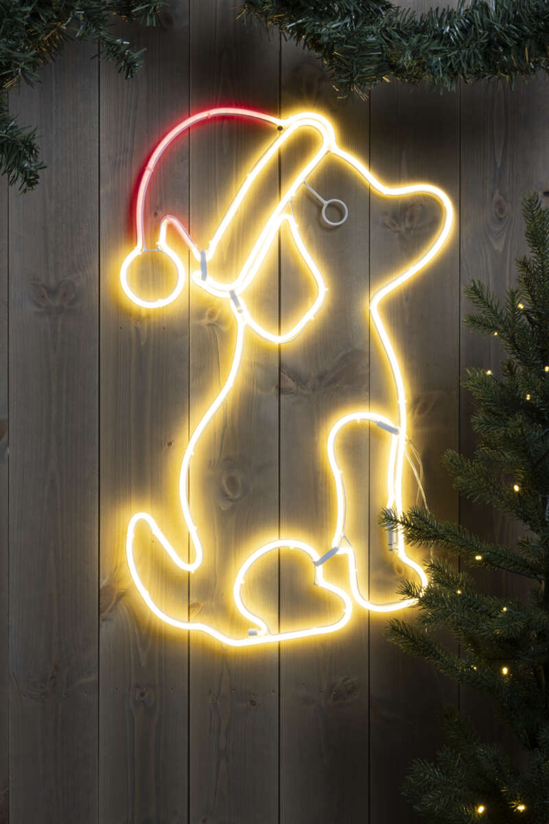 Neonskilt Julehund