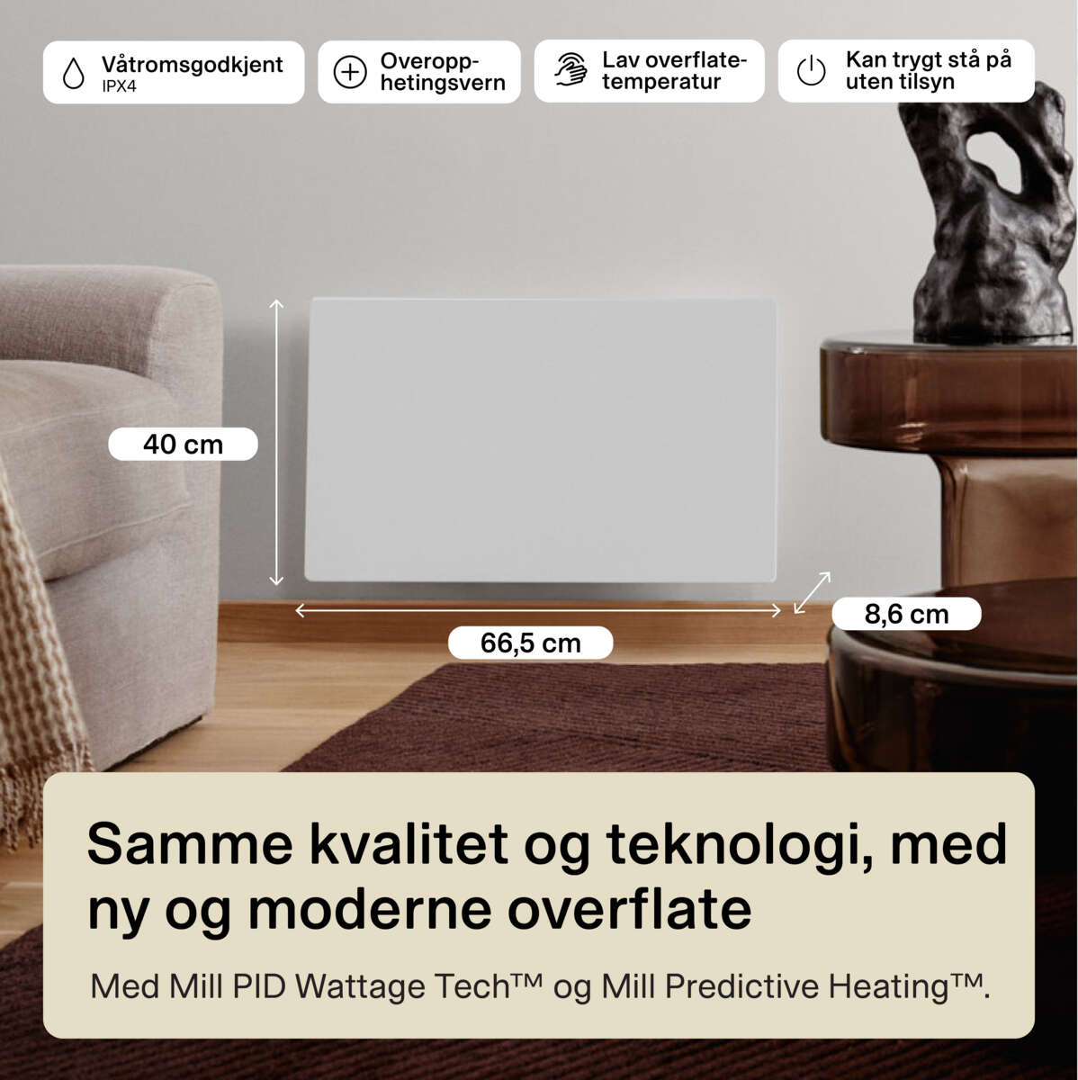 Mill Color Smart WiFi malbar panelovn 600W