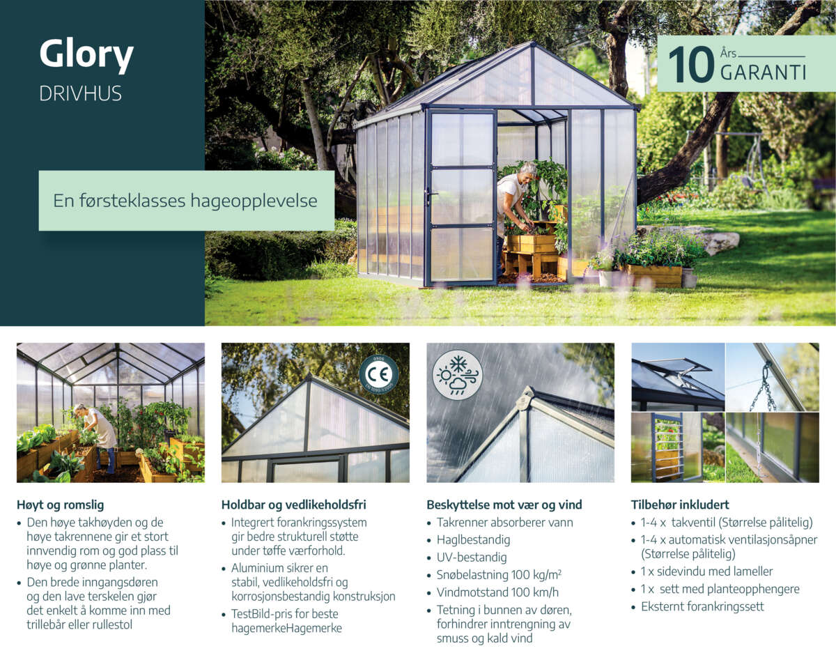 Palram - Canopia Glory Premium drivhus 9,2 m²