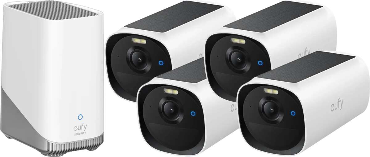 EufyCam E40 4-kamera sett med HomeBase S380
