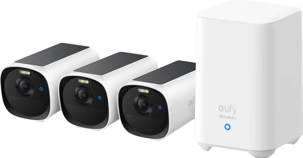 EufyCam E40 3-Kamera Sikkerhetssystem med HomeBase 2