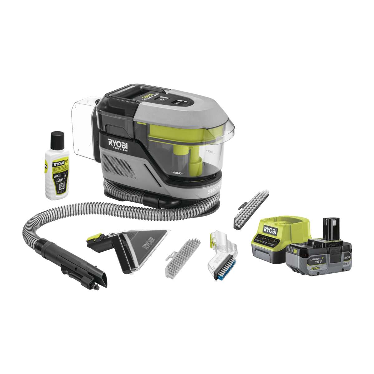 Ryobi 18V ONE+ RDC18BL-1X40G Swift Clean flekkrenser kit m/batteri og lader