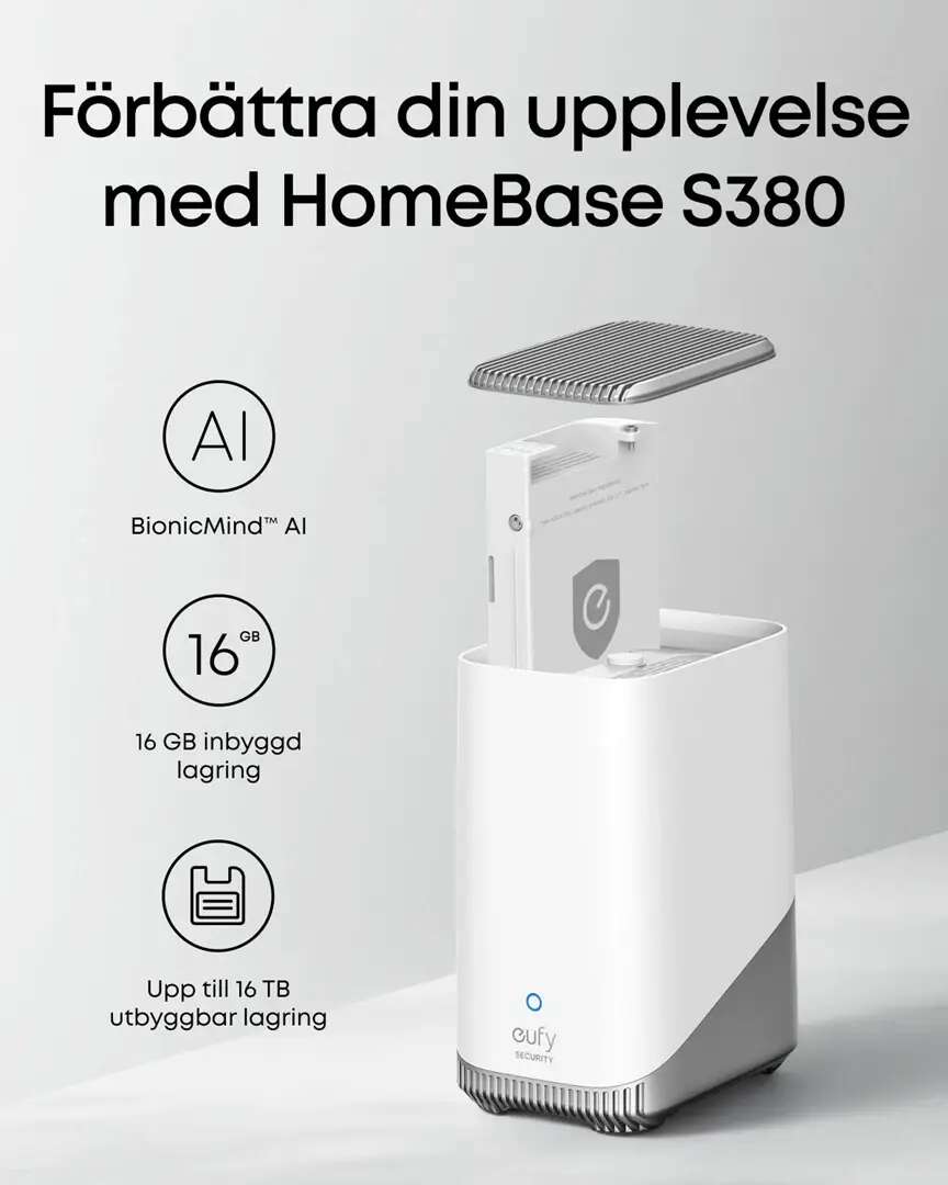 EufyCam E40 4-kamera sett med HomeBase S380