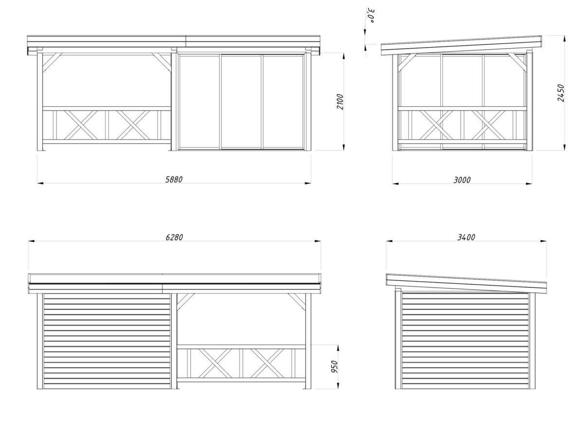 Palmako Lenna 403 hagestue 16.6 m² Slide