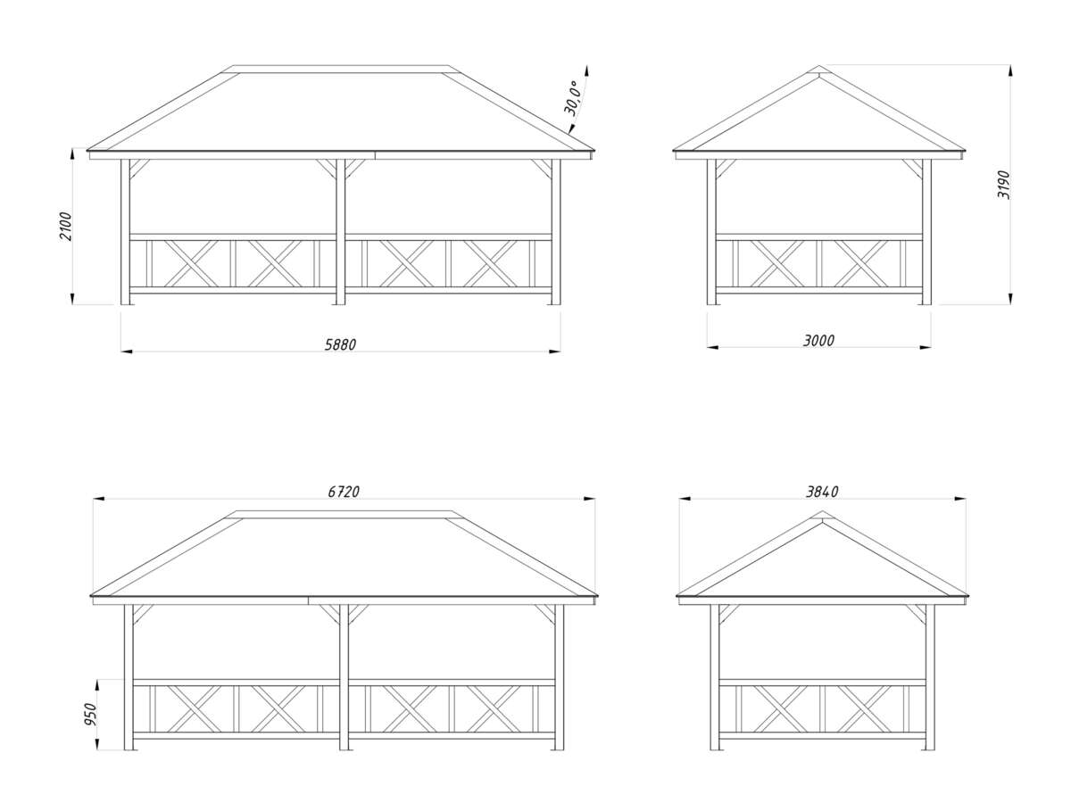 Palmako Bianca 107 paviljong 16.6 m²