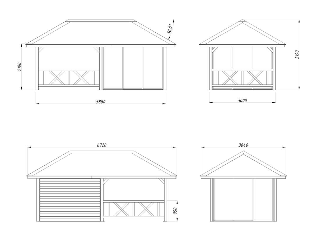 Palmako Bianca 204 hagestue 16.6 m² Slide