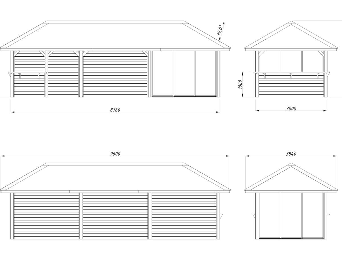 Palmako Bianca 216 hagestue 24,9 m² Slide