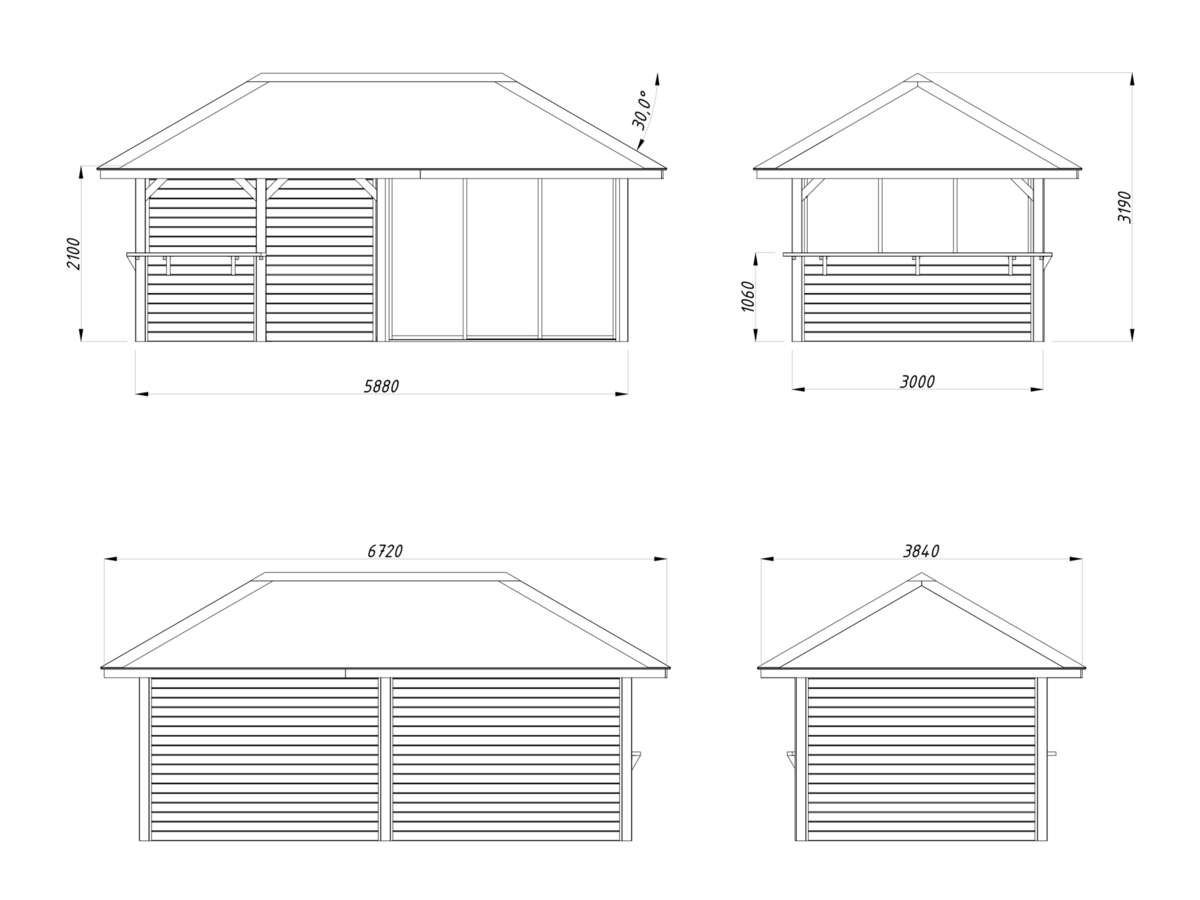 Palmako Bianca 207 hagestue 16,6 m² Slide