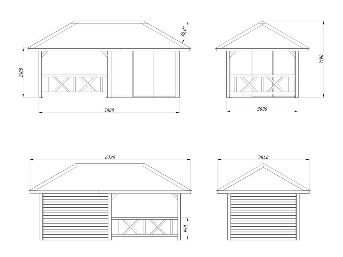 Palmako Bianca 203 hagestue 16,6 m² Slide