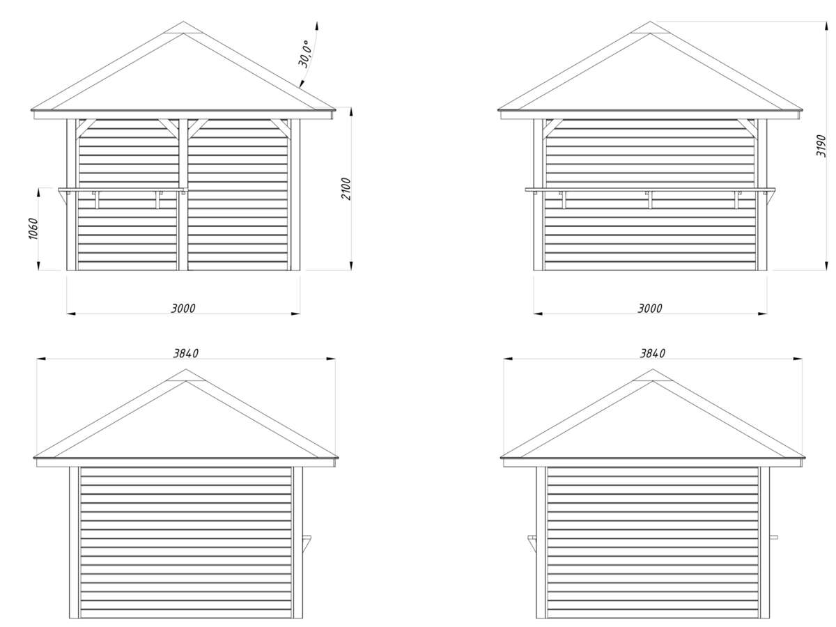 Palmako Bianca 103 paviljong 8,3 m²