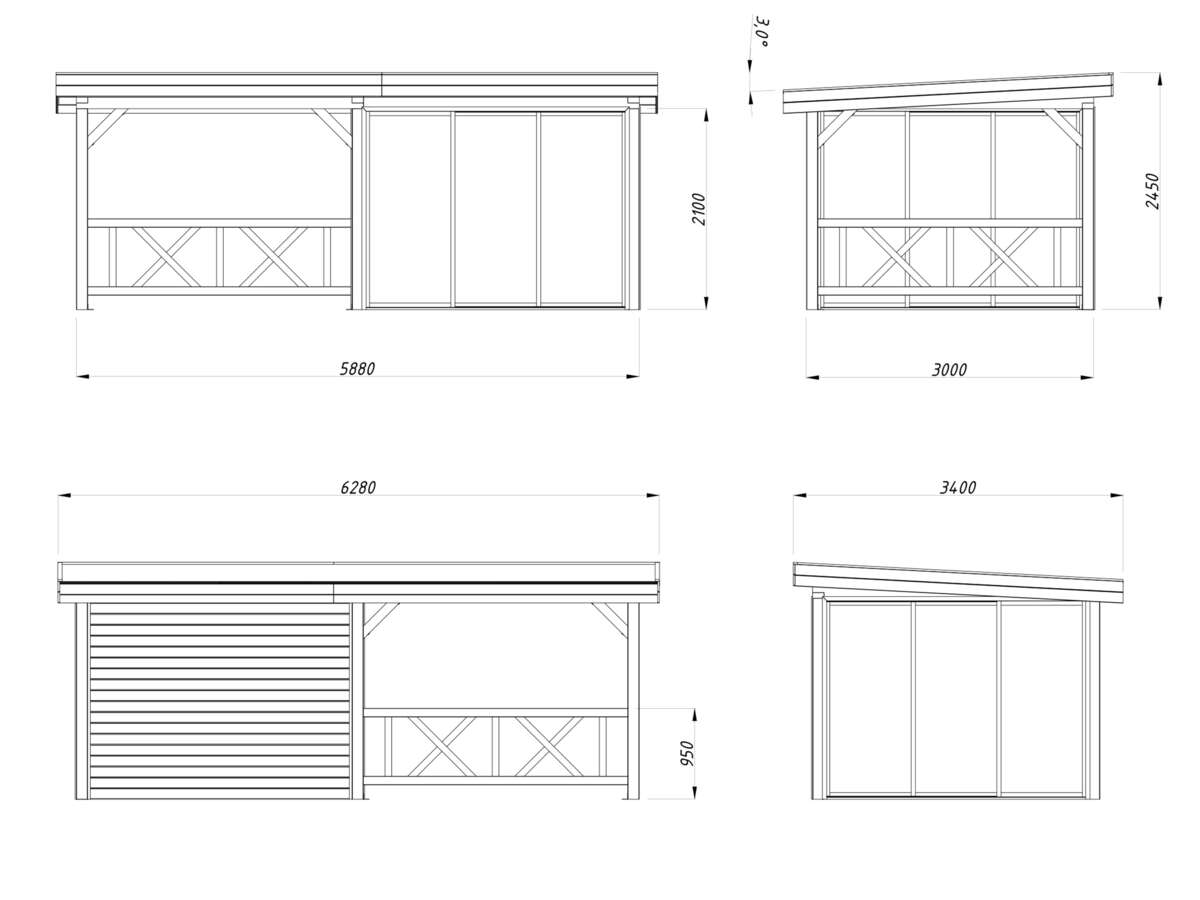 Palmako Lenna 404 hagestue 16,6 m² Slide