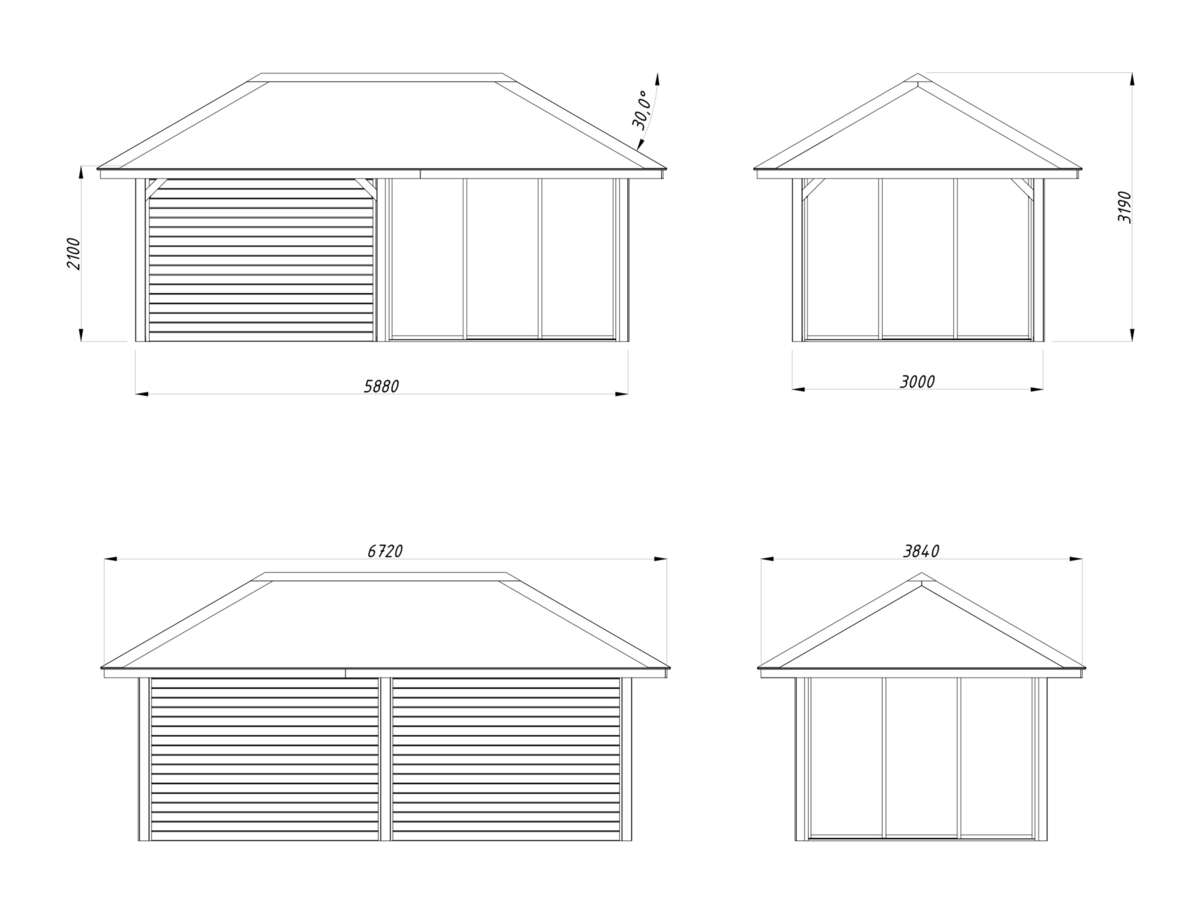 Palmako Bianca 206 hagestue 16,6 m² Slide