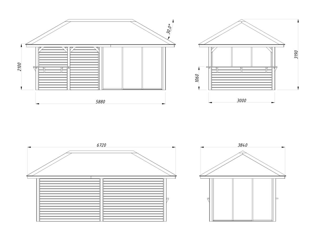 Palmako Bianca 208 hagestue 16,6 m² Slide