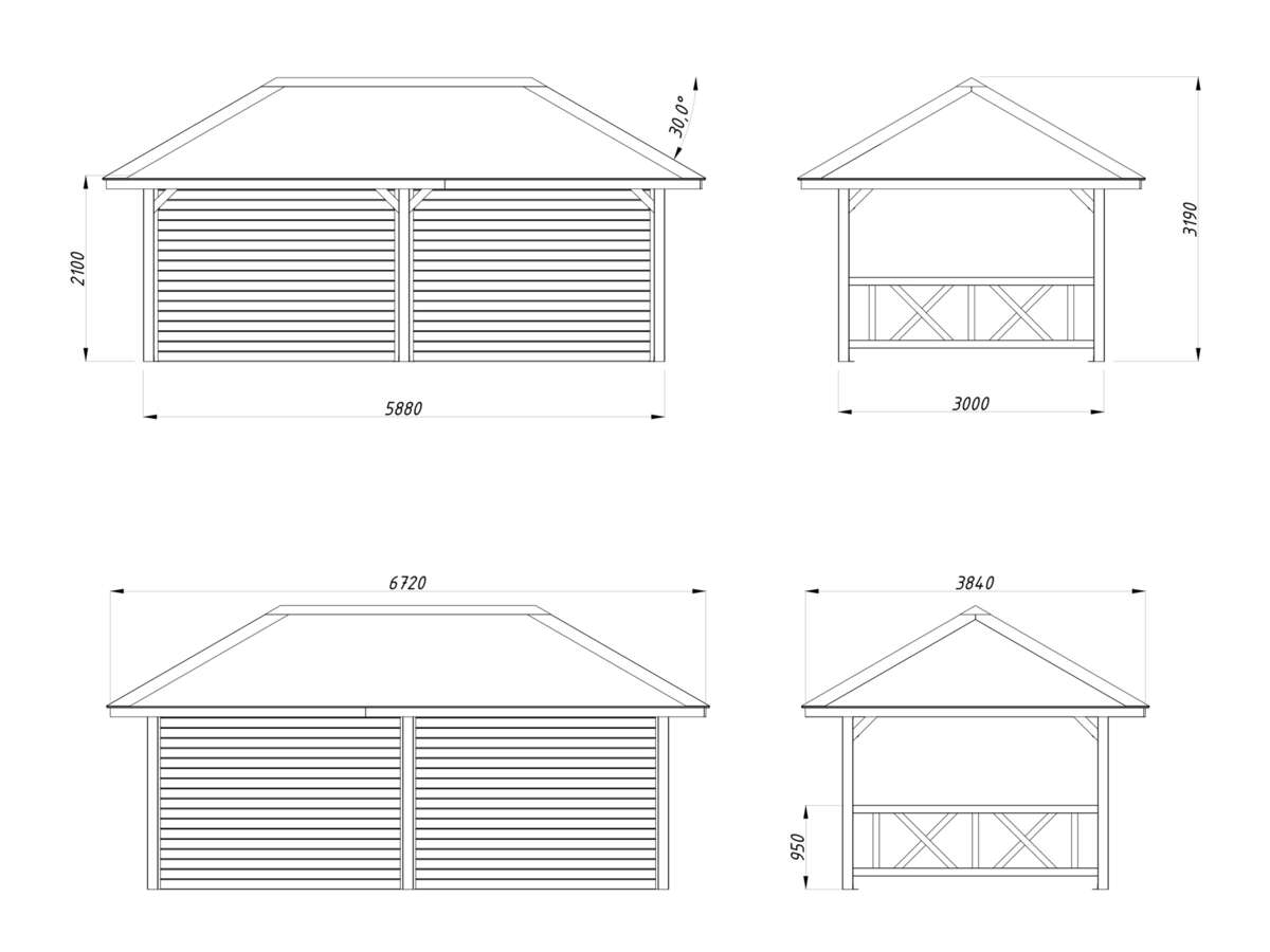 Palmako Bianca 108 paviljong 16,6 m²