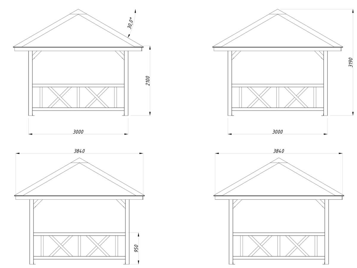 Palmako Bianca 101 paviljong 8,3 m²