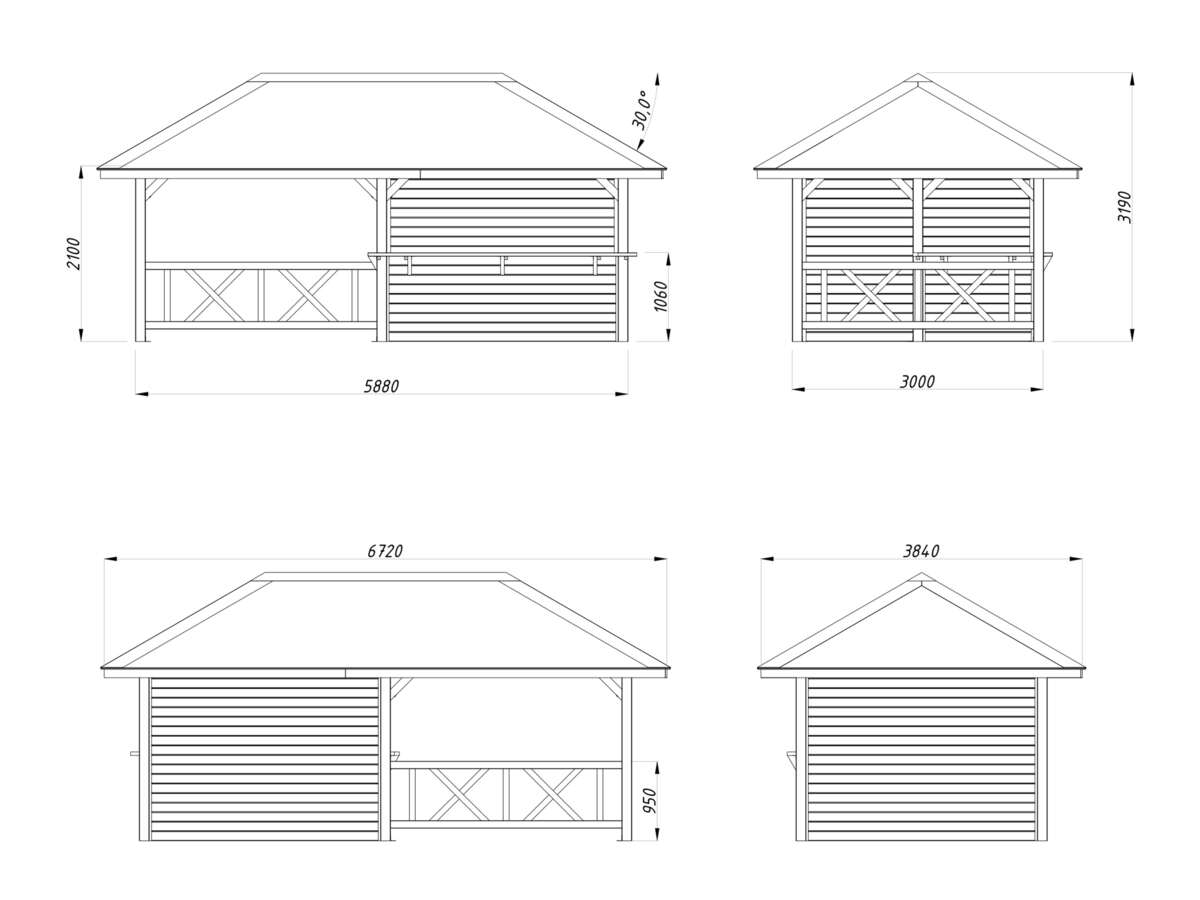 Palmako Bianca 110 paviljong 16,6 m²