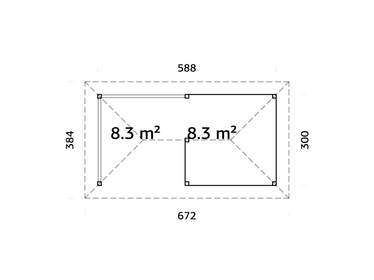Palmako Bianca 110 paviljong 16,6 m²