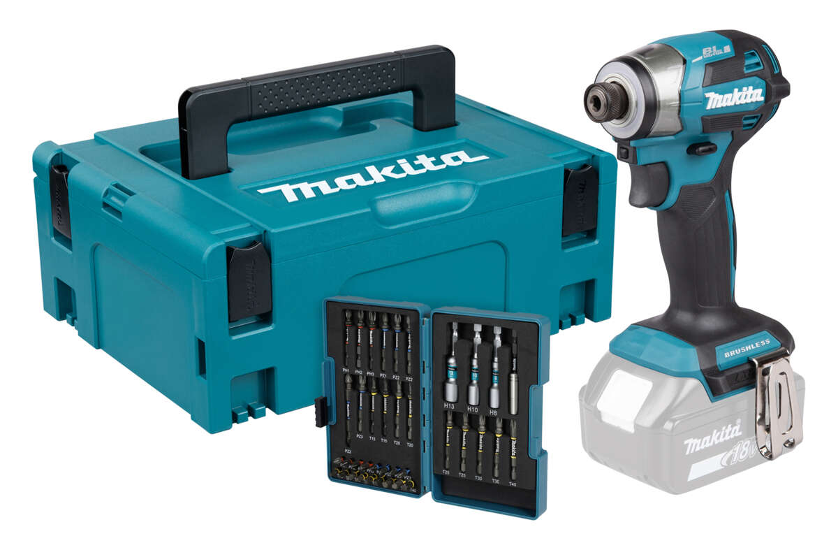 Makita DTD173ZJX2 slagskrutrekker u/batteri med bitssett
