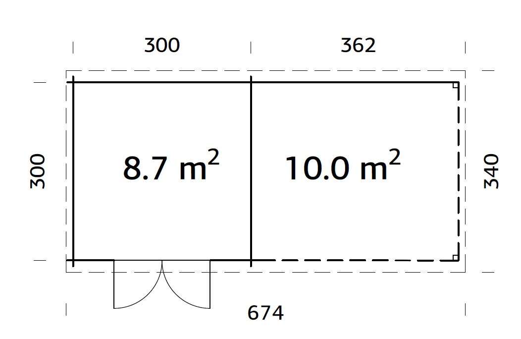 Palmako Ella hagestue 8,7+10,0 m2