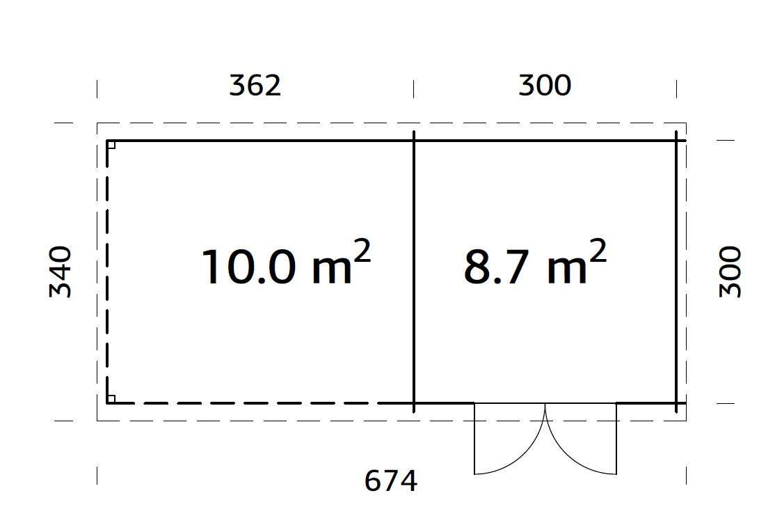 Palmako Ella hagestue 8,7+10,0 m2