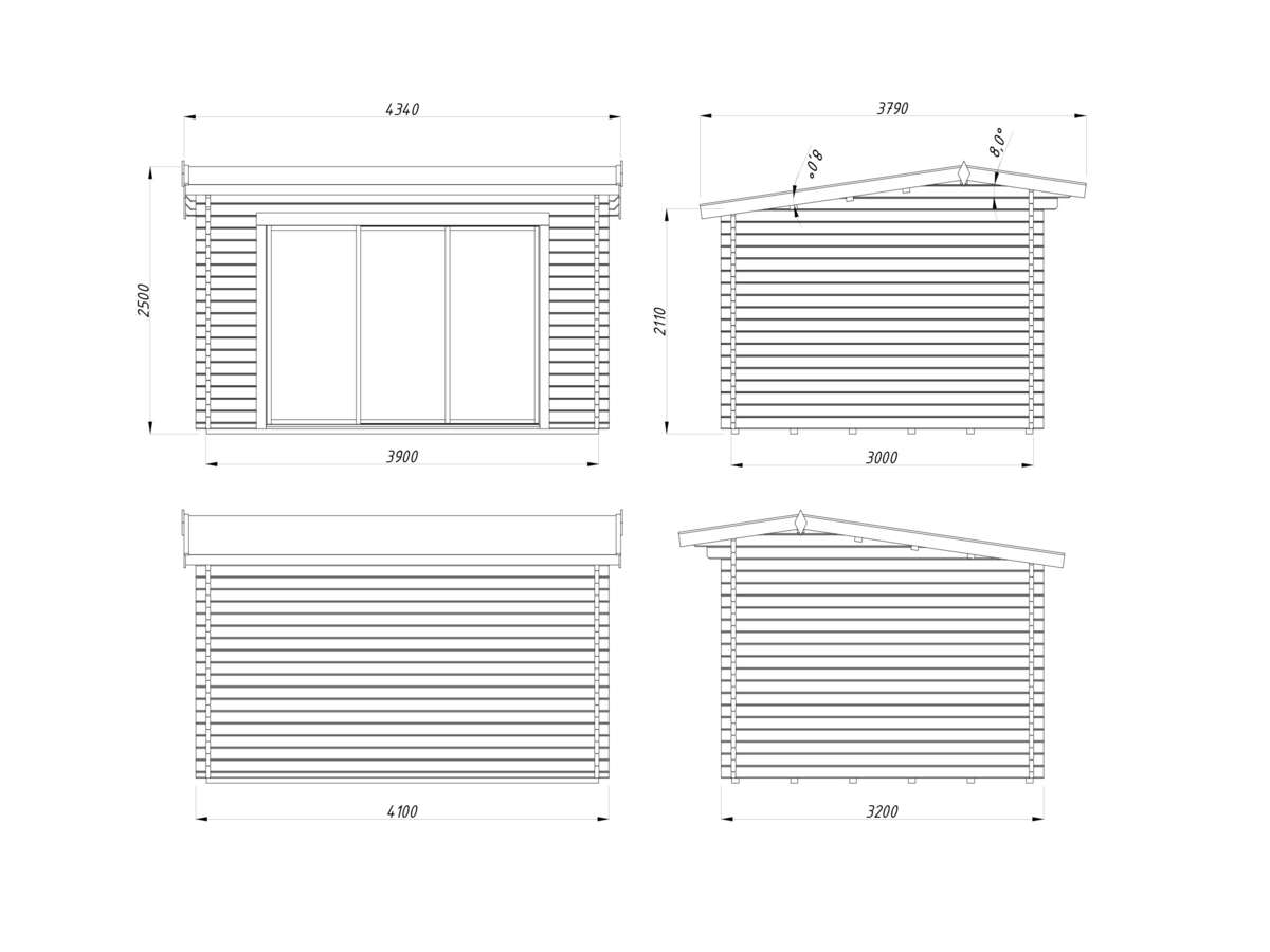 Palmako Ines gjestehytte 11,1 m2 Slide Plus