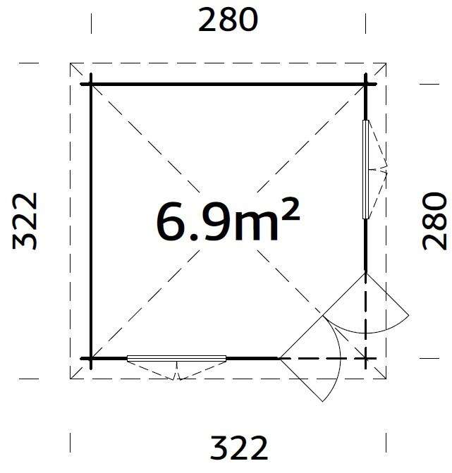 Palmako Melanie lysthus 6,9 m2
