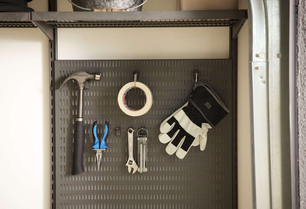 Elfa Garage+ graphite lang rett krok 4-pk