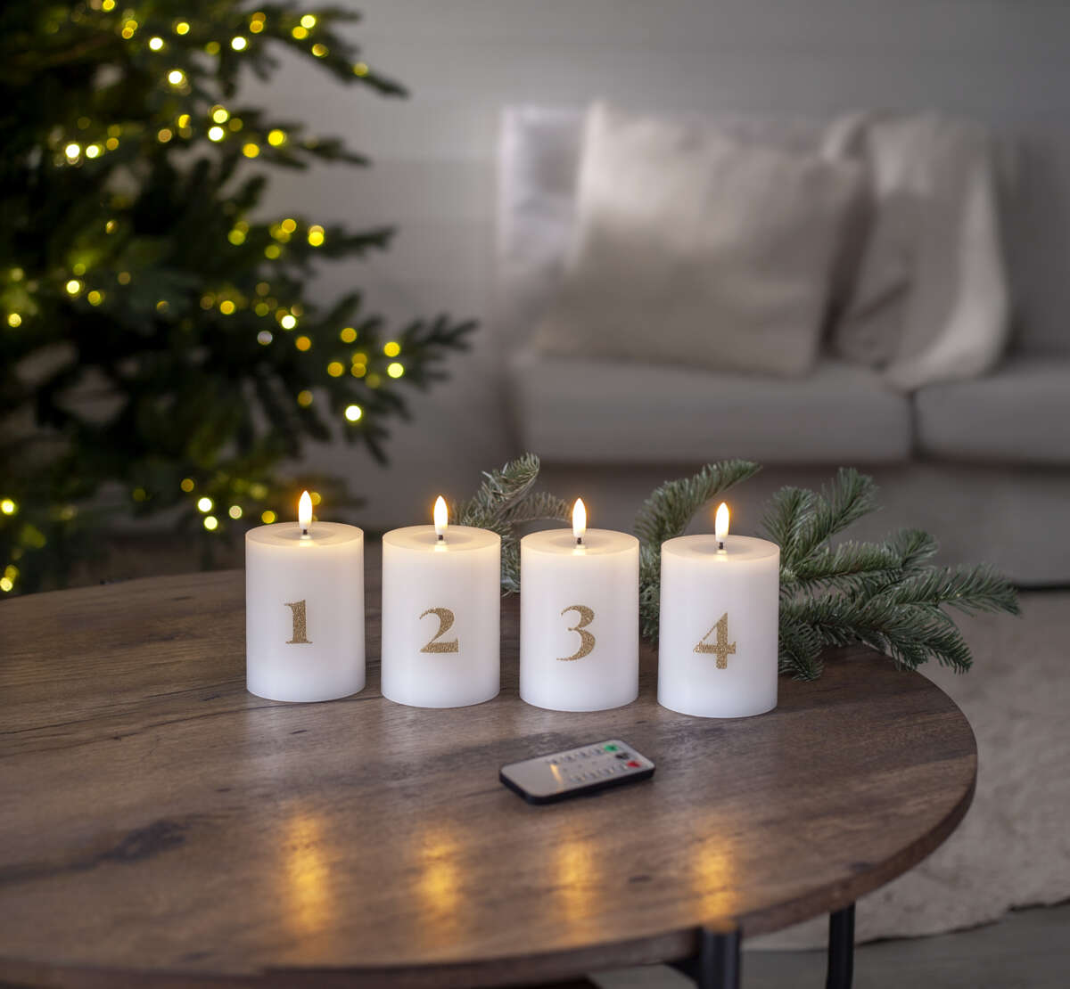 Flamme advent bateri kubbelys