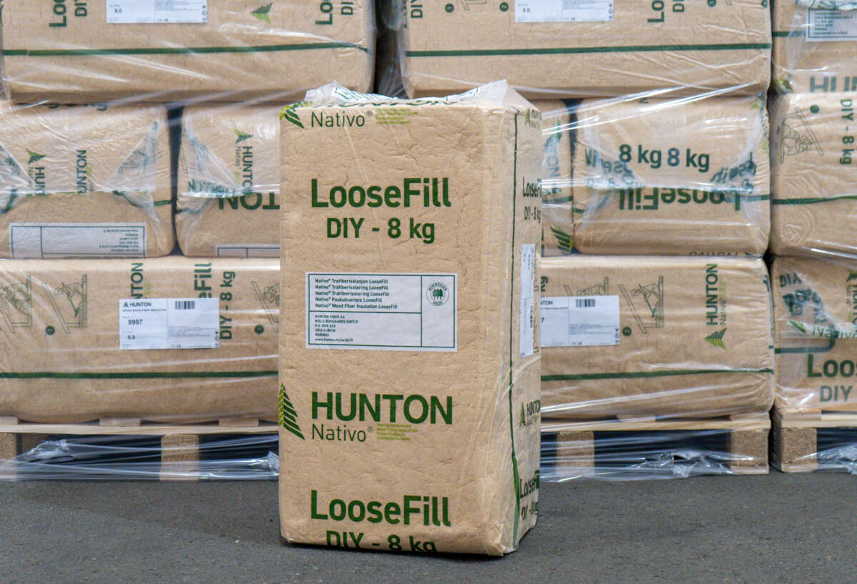 Hunton Nativo Loosefill DIY løsull av trefiber isolasjon