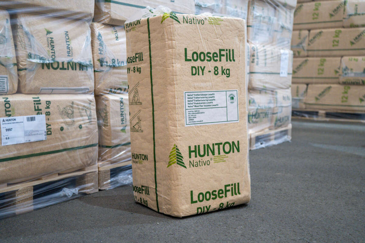 Hunton Nativo Loosefill DIY løsull av trefiber isolasjon